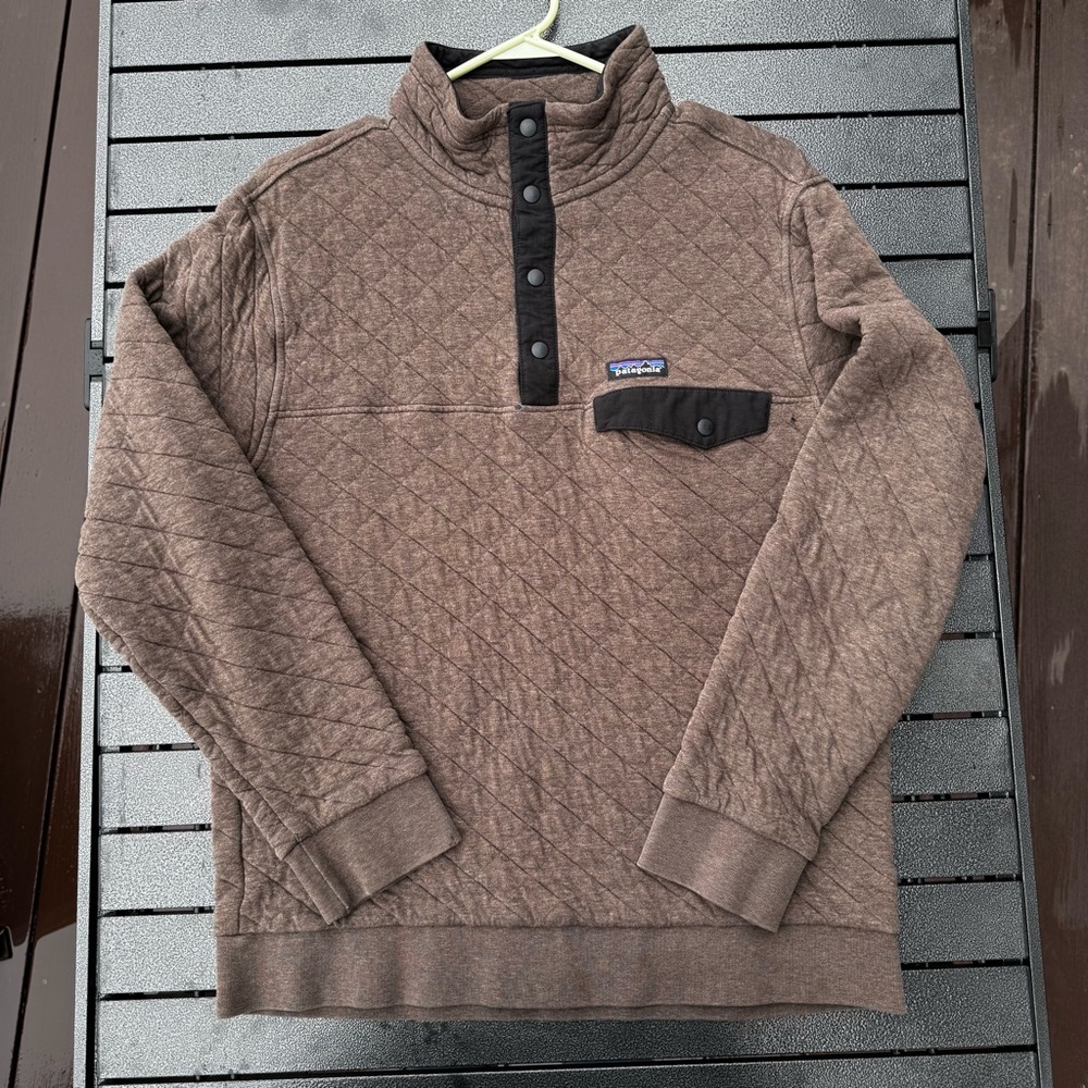 Patagonia Quilted Brown Snap Pullover